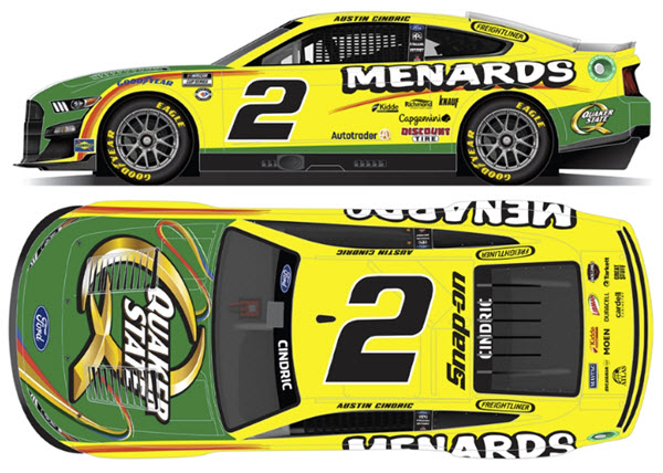2023 Austin Cindric NASCAR Diecast 2 Quaker State CWC 1:24 Lionel Action RCCA Elite 99