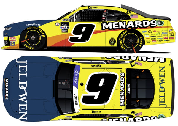 2023 Brandon Jones NASCAR Diecast 9 Menards Jeld Wen CWC 1:64 Lionel Action ARC Diecast Chassis 99