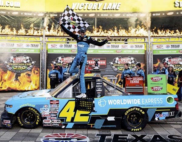 2023 Carson Hocevar NASCAR Diecast 42 WWEX World Wide Express Texas Win Raced Version Truck 1:64 Lionel Action ARC 99