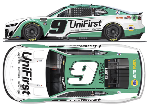 2023 Chase Elliott NASCAR Diecast 9 UniFirst CWC 1:24 Lionel Action RCCA Elite Color Chrome 99