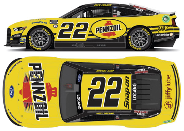 2023 Joey Logano NASCAR Diecast 22 Pennzoil CWC 1:24 Lionel Action ARC Autographed 99