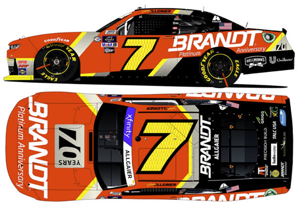 2023 Justin Allgaier NASCAR Diecast 7 Brandt CWC 1:64 Lionel Action ARC Diecast Chassis 99