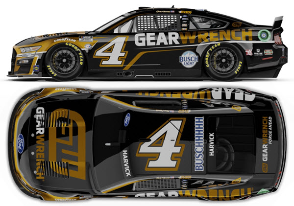 2023 Kevin Harvick NASCAR Diecast 4 GearWrench CWC 1:24 Lionel Action RCCA Elite Liquid Color 99