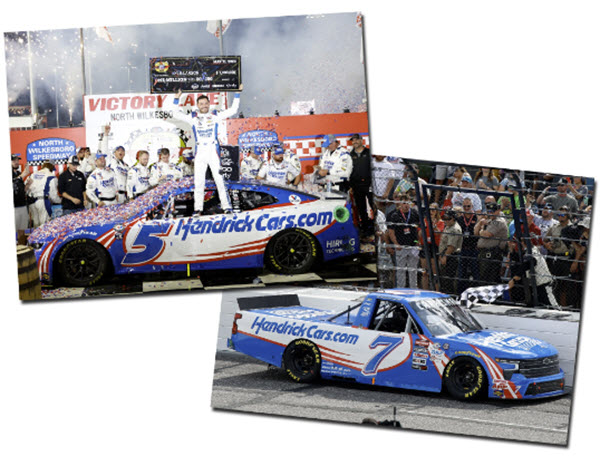 2023 Kyle Larson NASCAR Diecast 5 HendrickCars Hendrick Cars North Wilkesboro Win Raced Version Sweep Set 1:64 CWC Lionel Action ARC 99