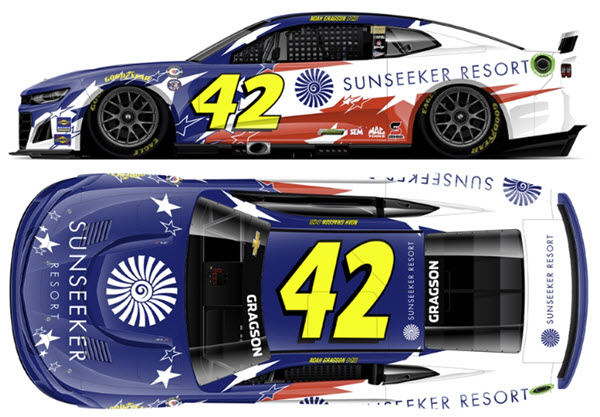 2023 Noah Gragson NASCAR Diecast 42 Sunseeker Darlington Throwback 1:64 Lionel Action ARC 99