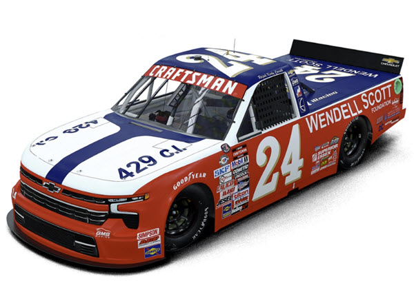 2023 Rajah Caruth NASCAR Diecast 24 Wendell Scott Foundation Darlington Throwback Truck 1:24 Lionel Action ARC 99