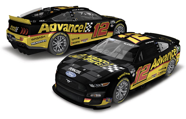 2023 Ryan Blaney NASCAR Diecast 12 Advance Auto Parts CWC 1:24 Lionel Action RCCA Elite Color Chrome 99