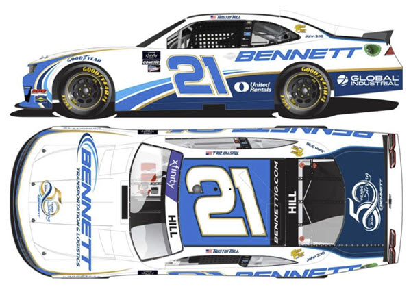 2024 Austin Hill NASCAR Diecast 21 Bennett Transportation CWC 1:64 Lionel Action ARC 99