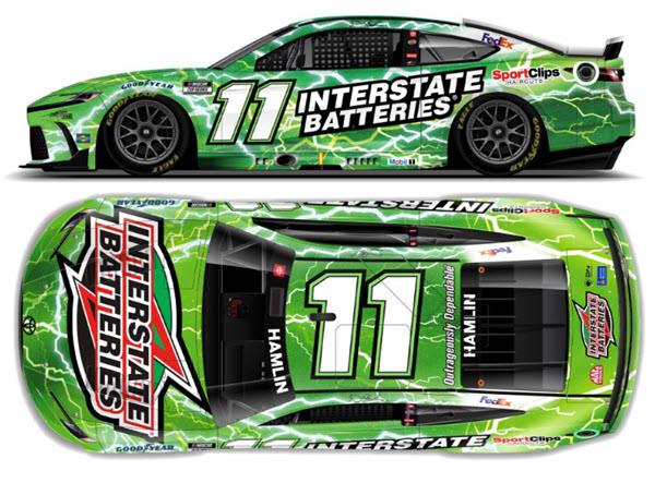 2024 Denny Hamlin NASCAR Diecast 11 Interstate Batteries CWC 1:24 Lionel Action ARC Color Chrome 99