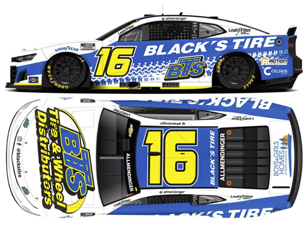 2025 AJ Allmendinger NASCAR Diecast 16 Blacks Tire 1:24 CWC Lionel Action ARC 99