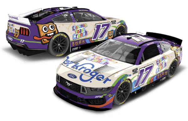 2025 Chris Buescher NASCAR Diecast 17 Kroger Cinnamon Toast Chrunch CWC 1:24 Lionel Action ARC Color Chrome 99
