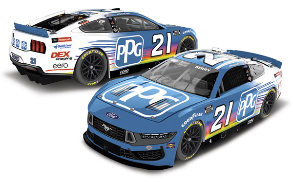 2025 Josh Berry NASCAR Diecast 21 PPG 1:24 CWC Lionel Action ARC Color Chrome 99