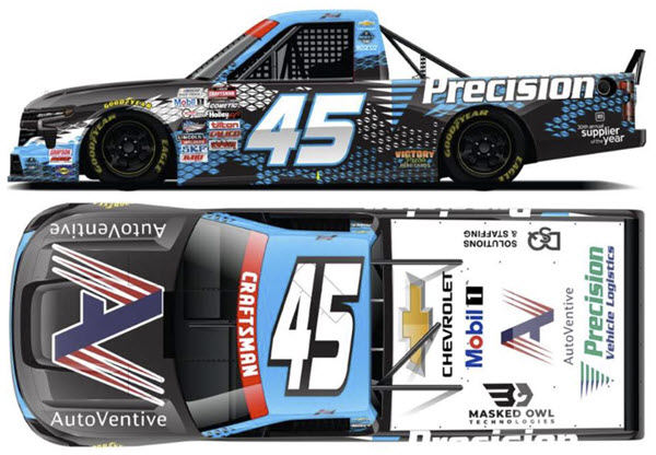 2025 Kaden Honeycutt NASCAR Diecast 45 Autoventive Precision Truck 1:24 Lionel Action ARC 99