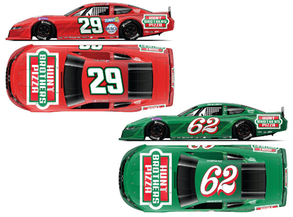 2025 Kevin Keelan Harvick NASCAR Diecast 29 Hunt Brothers Pizza Red Late Model CWC 1:24 Lionel Action ARC 2 Pack 99