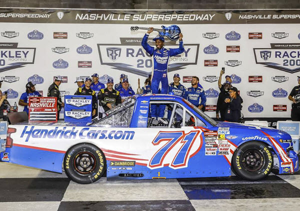 2025 Rajah Caruth NASCAR Diecast 71 Hendrick Cars Nashville Win Raced Version Truck 1:24 Lionel Action ARC 99