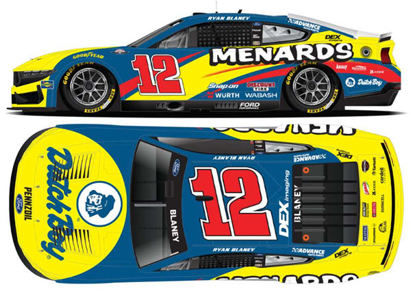 2025 Ryan Blaney NASCAR Diecast 12 Dutch Boy Darlington Throwback CWC 1:24 Lionel Action ARC Autographed 99