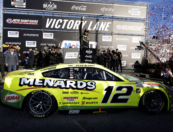 2025 Ryan Blaney NASCAR Diecast 12 Menards Libman New Hampshire Win Raced Version CWC 1:24 Lionel Action RCCA Elite Premier 99