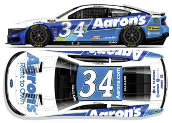 2025 Todd Gilliland NASCAR Diecast 34 Aarons CWC 1:24 Lionel Action ARC Color Chrome 99