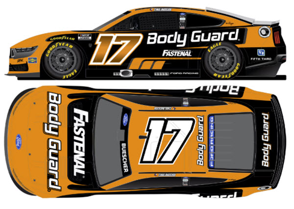 2026 Chris Buescher NASCAR Diecast 17 Body Guard CWC 1:24 Lionel Action ARC Color Chrome 99