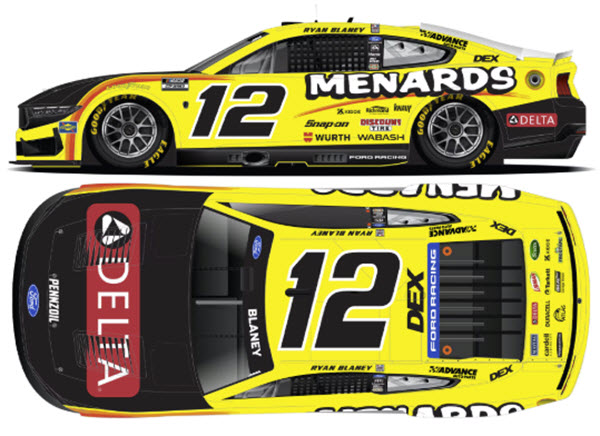 2026 Ryan Blaney NASCAR Diecast 12 Menards Delta CWC 1:24 Lionel Action RCCA Elite Color Chrome 99