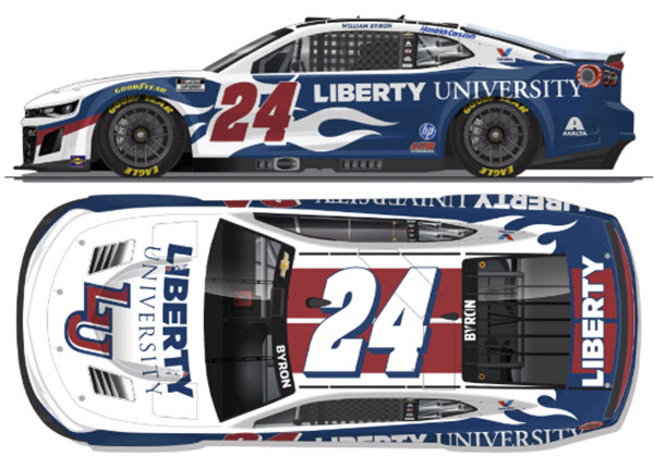 2026 William Byron NASCAR Diecast 24 Liberty University CWC 1:24 Lionel Action RCCA Elite Liquid Color 99